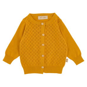 Petit Piao cardigan knit pattern yellow sun